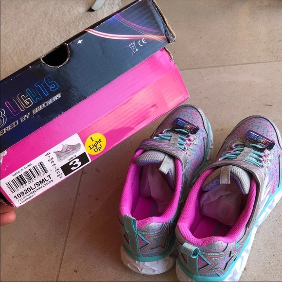 Skechers Girl light-up sneakers, girl size 3 - Picture 7 of 8